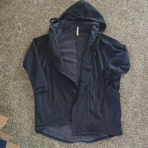 Fabletics Cozy Navy Hooded Open Cardigan